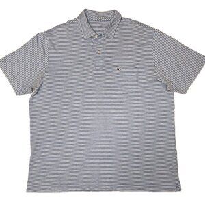 Men's VINYARD VINES Blue Stripe Short Sleeve Polo Golf Shirt w/Pocket. Sz. XL.